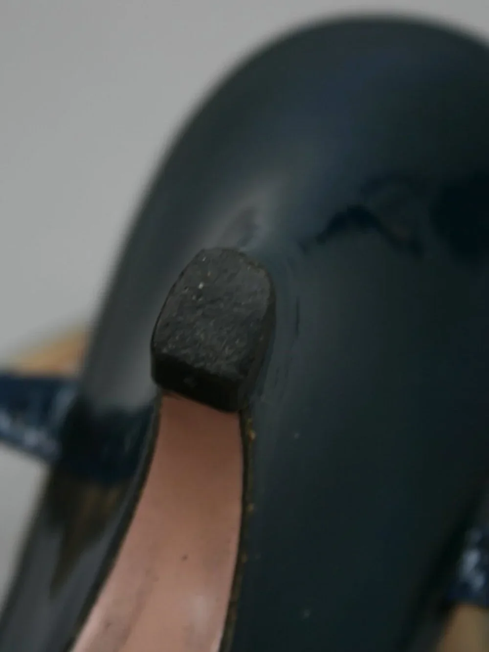 Prada 36 Ladies 6 Blue Patent Leather Slingback Heels Strappy Shoe Sandals Italy - Picture 10 of 12